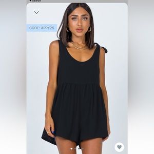 Black Princess Polly Romper